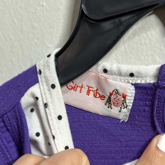 Girls Shirt Dress Polka‎ Dot Purple size 5-6 - Picture 6 of 9